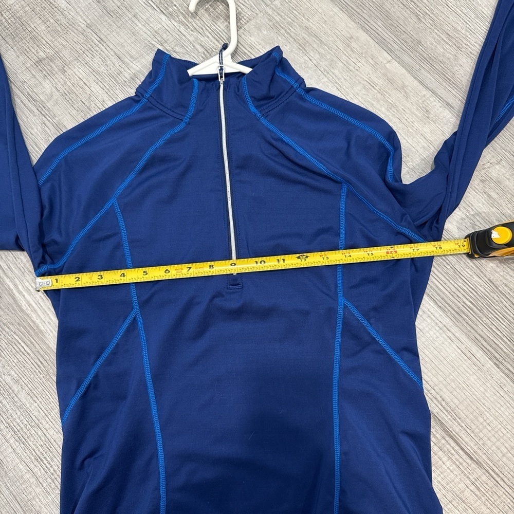Obermeyer Men’s Medium Navy Blue 1/4 Zip Pullover Stretch - Picture 11 of 11